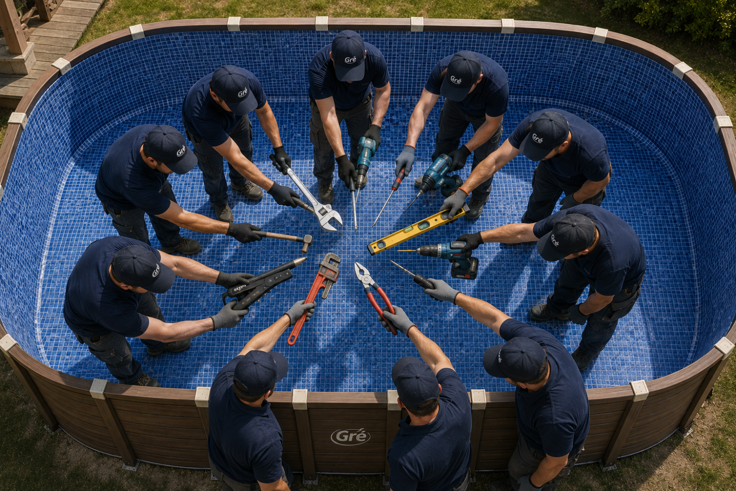 Fluidra Pool Build Day 2026 – csapatmunka egy GRE medence építése közben