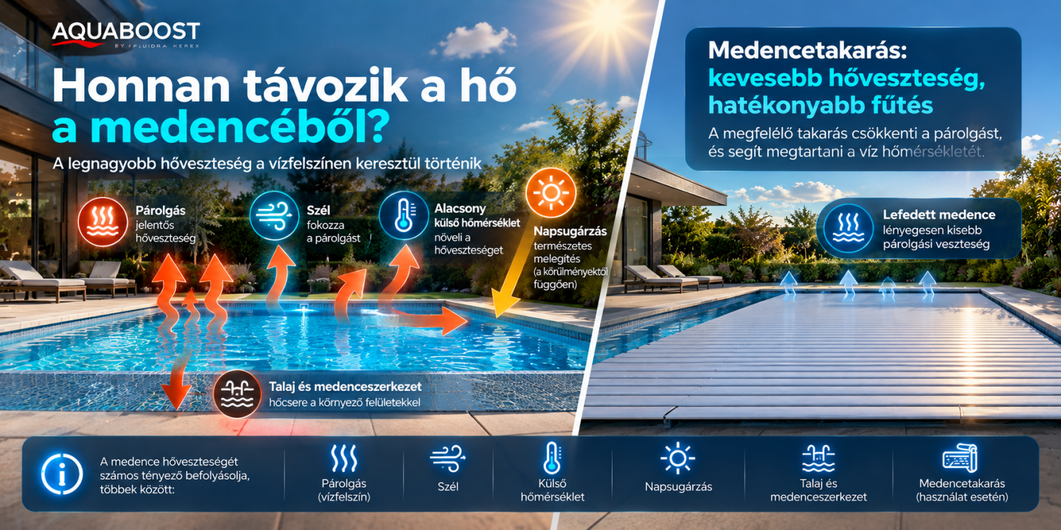 Fedett és fedetlen medence hőveszteségének összehasonlítása