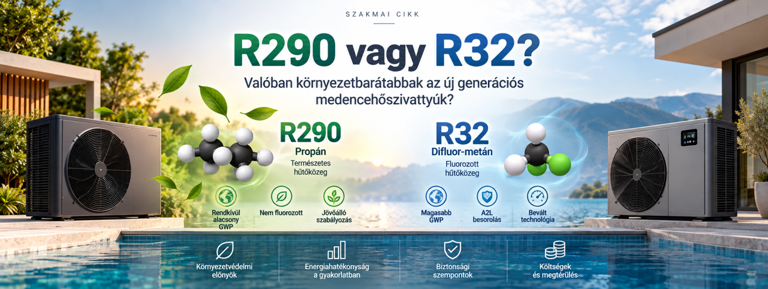 R290 és R32 hűtőközeg összehasonlítása medencehőszivattyúkhoz