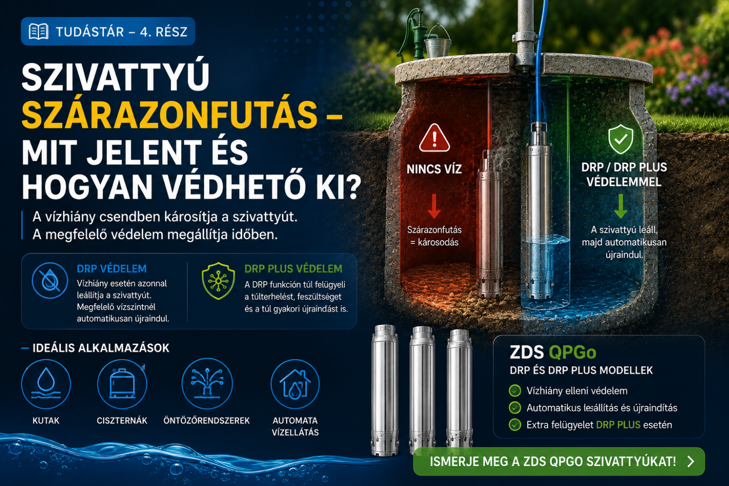 Szivattyú szárazonfutás – Mit jelent és hogyan védhető ki?