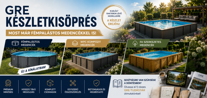 Fluidra KEREX - GRE medence akció – fémpalástos, fa és WPC medencék készletkisöprése