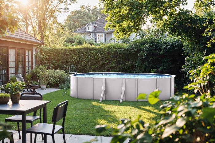 Fehér fémpalástos medence szett| 730 x 375 x 132 cm külső merevítő lábbal