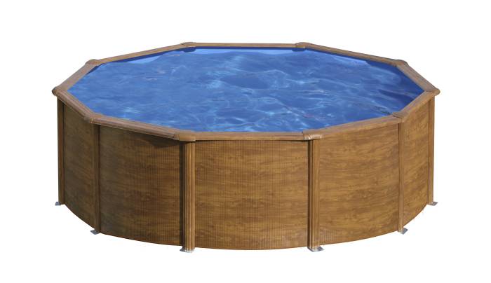 Fluidra - Fa mintázatú fémpalástos medence| 500 x 300 x 120 cm