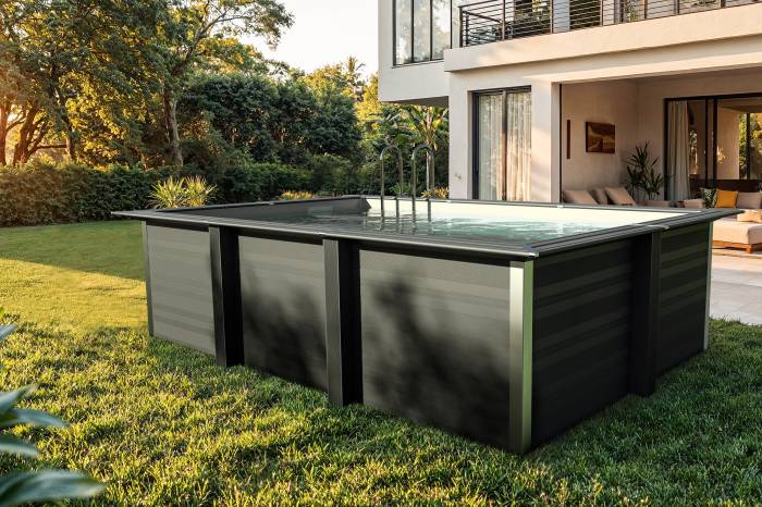 WPC kompozit medence szett | 606 x 326 x 124 cm téglalap