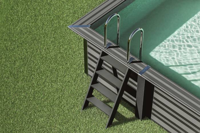 WPC kompozit medence szett | 606 x 326 x 124 cm téglalap