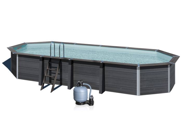 Fluidra - WPC kompozit medence szett | 804 x 386 x 124 cm (sokszög)