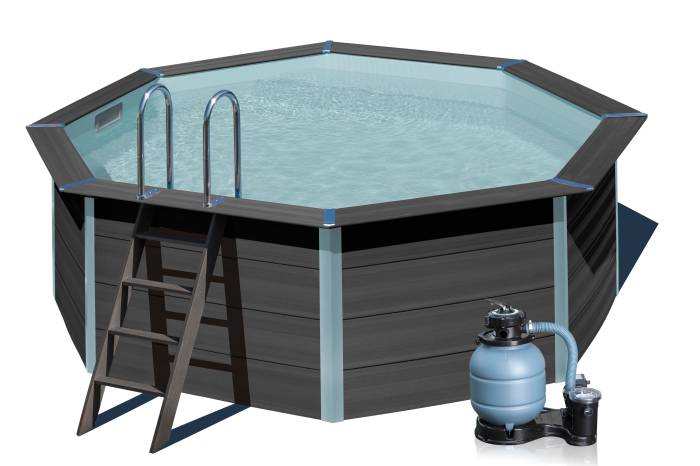 Fluidra - WPC kompozit medence szett | 410 x 124 cm kerek