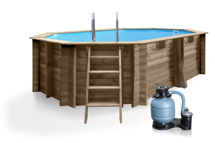 Fluidra - Fa szerkezetű medence szett | 436 x 336 x 117 ovális (sokszög) Grenade 2 