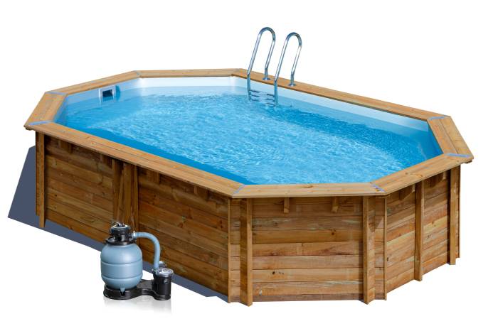 Fluidra - Fa szerkezetű medence szett | 535 x 356 x 117 ovális (sokszög) Canelle 2    